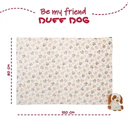 Плед Perletti Toys Duff Dog з м'якою іграшкою 120x80 см білий/коричневий (P13067) - мініатюра 5