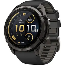Смарт-годинник Garmin Fenix 9 Pro inReach 47mm Carbon Gray DLC Titanium w. Black/Pebble Gray Silicone Band (010-04336-10/11) [177387]
