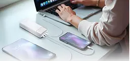 Акумулятор портативний літій-іонний D-Link Power Bank 20000мА*рік, 65Вт PD 3.0, QC 3.0, 2xUSB-C, 1xUSB-A з дисплеєм, білий - мініатюра 5