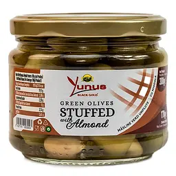 Оливки Yunus фаршировані мигдалем 300 г (8684718195337)