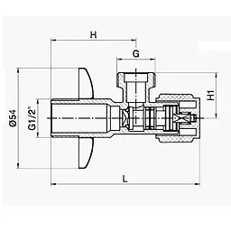 Кутовий вентиль G1/2-G1/2 Imprese AV01 - мініатюра 2