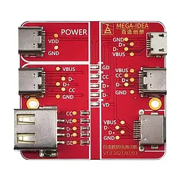 Тестова плата Mega-Idea для перевірки USB кабелів Lightning/Type-C/Micro - мініатюра 2