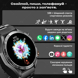 Смарт-годинник Smart Watch Haylou Solar 5 (LS20) – 1.43″ AMOLED, Bluetooth‑дзвінки, голосовий виклик, моніторинг серця/Spo2, для iOS / Android, Black - мініатюра 6