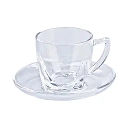 Чайний сервіз на 6 персон скляний TS Kitchen Clear, прозорий HP572 - мініатюра 2