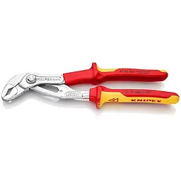 Кліщі сантехнічні переставні високотехнологічні Ø50мм VDE Cobra KNIPEX 87 26 250 (хром)