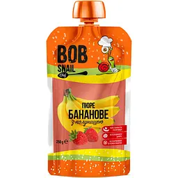 Пюре фруктове Bob Snail Банан-полуниця, пастеризоване 2.5 кг (10 шт. по 250 г) - мініатюра 2