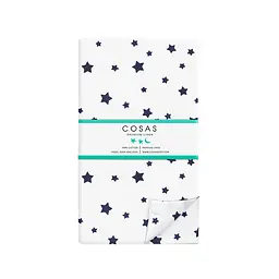 Комплект постільної білизни Cosas євро з простирадлом на резинці STARFALL BLUE 200 x 220 см (StarsfallBlueWhite_El-Dblue_200) - мініатюра 5