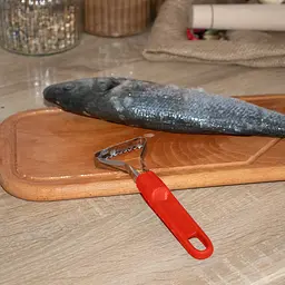 Рибочистка ніж для чищення риби з пластиковою ручкою 15 см, Kitchette Червоний 86555 - мініатюра 2