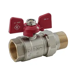 Кран з американкою Nolf Classic NFC.921-08-3/4" FM ГШМ, ручка "метелик" червона NF3151 - мініатюра 4