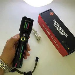 Ручний ліхтар W515-TG zoom + LCD + Type-C + PowerBank + 1х18650 (26650) 5 режимів - мініатюра 9
