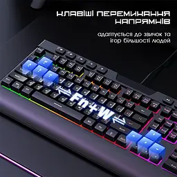 Клавіатура ігрова XTRIKE GAME KEYBOARD Провідна геймерська клавіатура, мембранна клавіатура, клавіатура з підсвічуванням RGB + мишка ігрова у подарунок - мініатюра 4