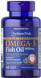 Омега-3 риб'ячий жир Puritan's Pride Omega-3 Fish Oil1400 мг 60 гел капс