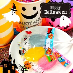 Японські льодяники Fujiya Halloween Pop Candy Bags зі смаком полуниці винограду та апельсина 17шт - мініатюра 5