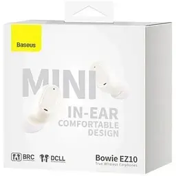 Навушники бездротові TWS Baseus Bowie EZ10 білі (A00054300226-Z1) - мініатюра 2