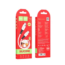 Кабель Hoco X82 Type-C to Type-C 60W silicone charging data cable White - мініатюра 2