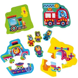 Пазли максі з грою Vladi Toys Малюк зможе Транспорт і тварини 14 елементів укр. мова (VT1722-24) - мініатюра 2