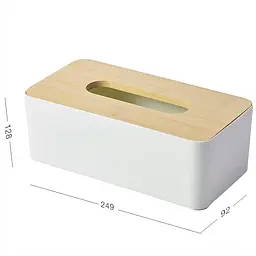 Органайзер для серветок МВМ My Home Scandinavia 24.9х12.8х9.2 см білий (FH-42 WHITE/WOOD) - мініатюра 2