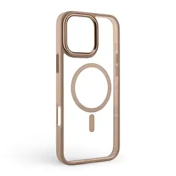 Чехол Apple iPhone 16 Pro Max, Unit MagSafe, бежевый, прозрачный, магсейф, противоударный, магнитный, панель-накладка с поддержкой MagSafe, с поддержкой беспроводной зарядки, TPU+PC, защита всего корпуса, ударопрочный, ArmorStandart (ARM81331) - мініатюра 2