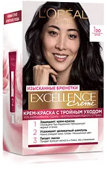 Фарба для волосся L'Oreal Paris Excellence Creme відтінок 1.00 чорний 176 мл (A9948200)