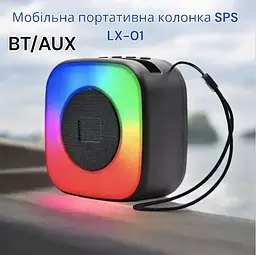 Бездротова Bluetooth міні колонка 5W з LED RGB підсвічуванням SPS LX-01 9524 - мініатюра 2