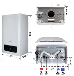 Котел газовий Thermo Alliance Ewa 24 кВт, двоконтурний, конденсаційний, навісний, з двома теплообмінниками 15311014000002 - мініатюра 15