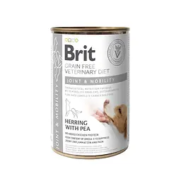 Вологий корм для собак Brit VetDiets Joint & Mobility для підтримки здоров'я суглобів, 400 г (оселедець і горох)