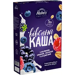 Каша вівсяна Holm's light food з малиною, ожиною, лохиною та вершками 200 г