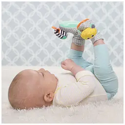 Розвиваюча іграшка Infantino Шкарпетки брязкальця Зебра та тигр (206893I) - мініатюра 2