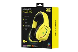 Навушники ігрові з мікрофоном 2E GAMING HG340 USB Yellow, 7.1, USB-A, RGB, 2 м - мініатюра 2