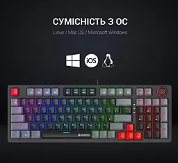 Клавіатура ігрова механічна GamePro GPMK-120 Black USB Red Switch - мініатюра 6