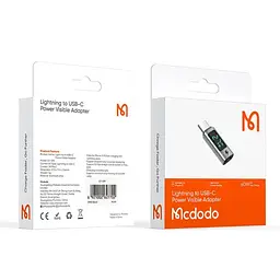Адаптер McDodo Digital display Lightning to USB-C PD 60W Connector OT-5990 Black - мініатюра 2