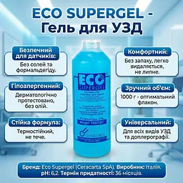 Гель для УЗД Eco Supergel блакитний 1000 г. Контактний гель - мініатюра 2