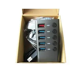 Концентратор Dynamode 5 ports USB3.0 to 4*USB3.0+2.4А Power Adapter 2.5A/12V (DM-UH-P405-G) - мініатюра 9