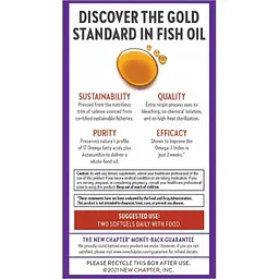 Жир Аляскинського лосося New Chapter Wholemega Fish Oil 1000 мг 30 капсул - мініатюра 2