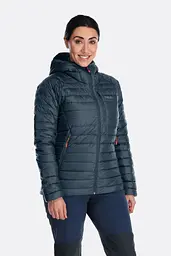 Жіночий пуховик Rab Microlight Alpine Long Jacket Womens 12 Темно-синій