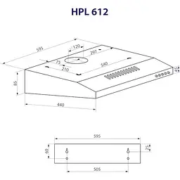 Витяжка пласка Minola HPL 612 BL чорна - мініатюра 10