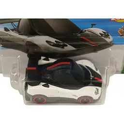 Базова машинка Hot Wheels Exoticars Pagani Zonda Cinque чорно-біла (5785) JJH34-N52 - мініатюра 2