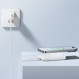 Акумулятор зовнішній магнітний Baseus Magnetic Mini Wireless Fast Charge 20W 5000 mAh білий P10022107223-00 - мініатюра 4