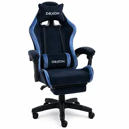 Геймерське крісло DEXON ONYX з підставкою для ніг, з велюру, Lagoon - мініатюра 1