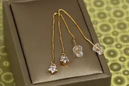 Сережки Xuping Jewelry протяжки зірочка на ланцюжку 7.5 см золотисті