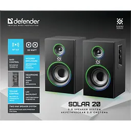 Акустична система Defender Solar 20 Bluetooth Black (65721) - мініатюра 12