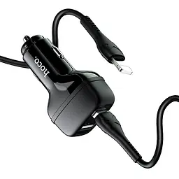 Комплект автомобільний HOCO Lightning Cable Leader Z36 2USB набір із кабелем чорний