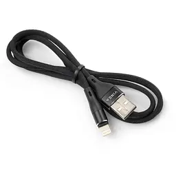 Дата кабель USB 2.0 AM to Lightning 1.0m cylindric nylon back Vinga (VCPDCLCANB1BK) - мініатюра 3