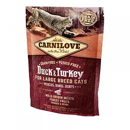 Сухий корм Carnilove Cat Large Breed Карнілав для котів великих порід, качка та індичка, 400 г (170195/512775)