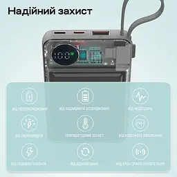 Повербанк 10000mAh Choetech B695 White QC3.0 PD3.0 бездротова зарядка смартфонів та Apple Watch (43-00143) - мініатюра 9