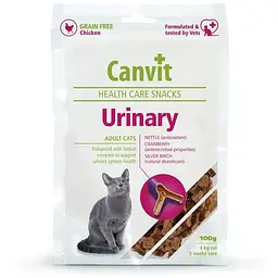 Ласощі для котів Canvit Urinary для профілактики інфекцій сечовивідних шляхів з куркою 100 г (8595602514090)