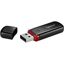 USB флеш накопичувач Apacer 64GB AH333 black USB 2.0 (AP64GAH333B-1) - мініатюра 2