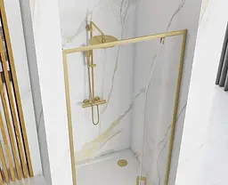Душові двері Rea Rapid Swing 90 brushed gold REA-K2502, прозорий, золотий - мініатюра 5