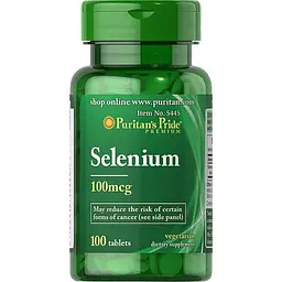 Селен Puritans Pride Selenium 100 мкг 100 таблеток