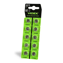 Батарейки AG10/LR1130, Videx Excellent!, 10 шт, Blister
